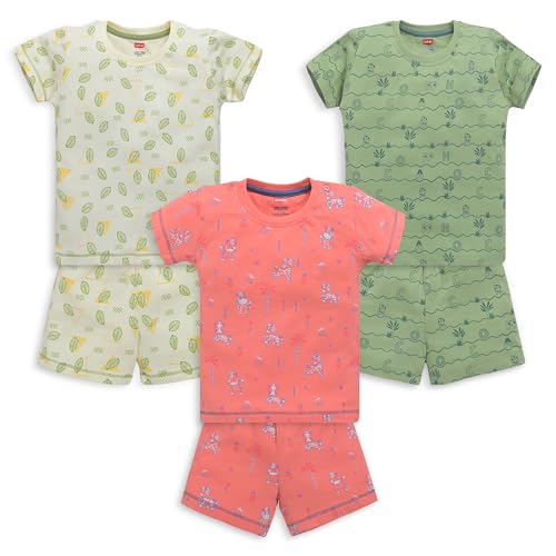 Image of LuvLap Baby Boys Regular Fit 100% Cotton Half Sleeves Boys T-Shirts and & Shorts Set Pack of 3