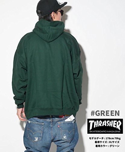 Thrasher Men's Flame Logo Hoodie, Forest Green, X-Large3