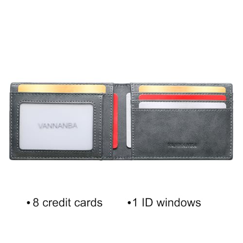 VANNANBA Men Wallet Cards,Slim Leather Wallet for Men Front Pocket Card Holder RFID Blocking with Gift Box3