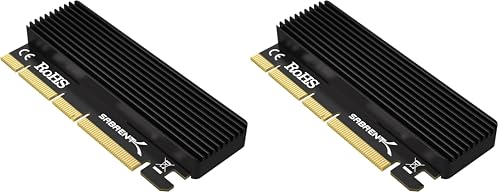 Image of SABRENT NVMe M.2 SSD to PCIe Adapter Card, PCIe X16 /X8 /X4 | Aluminum Heat Sink | Pack of 2 | EC-PCIE Model