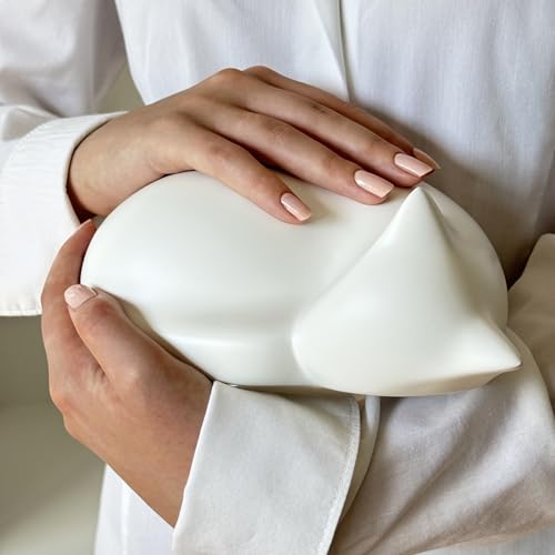 Comemori schlafende Katze urne f&uuml;r tierasche, Wei&szlig;