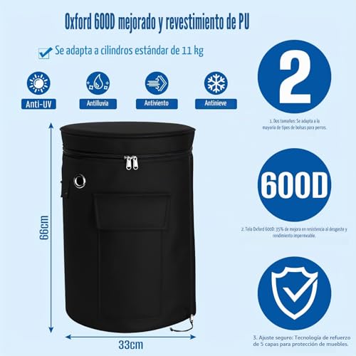 Miniatura 2 de Siruiton Funda Para Botella De Gas Propano, Resistente Al Agua, Cubierta Completa, Impermeable, Resistente Al Viento, Anti-Uv, Oxford 600d, Para Cilindro De 11 Kg