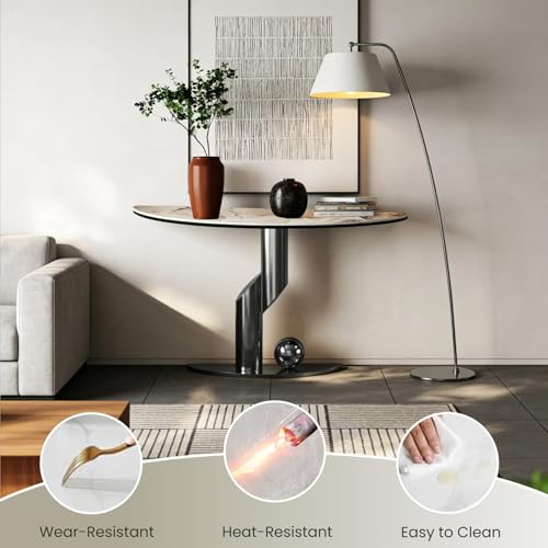 Mueble de entrada recibidor tipo mesa auxiliar semicircular para transformar pasillos oscuros 7