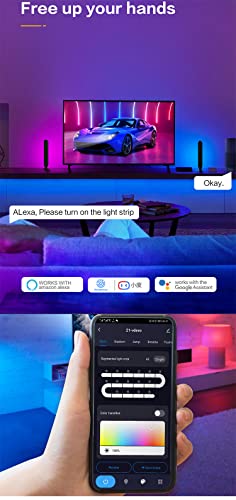 Violent Bull Smart Led Light Bars – 2-Pcs Rgb Ambient Color Changing Lamps – Rainbow Flow, Segment Control, Music Sync, And More – Mood Lighting Tv Backlights + Gaming Room Decor #TOP5