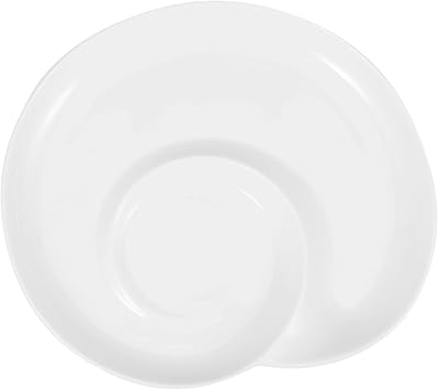 Ceramic Divided Plate for Dumplings Sauce Breakfast Party Wedding Decorative