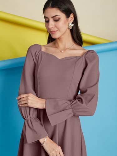 Image of Selvia Western Lycra Plain One Piece Fit & Flare