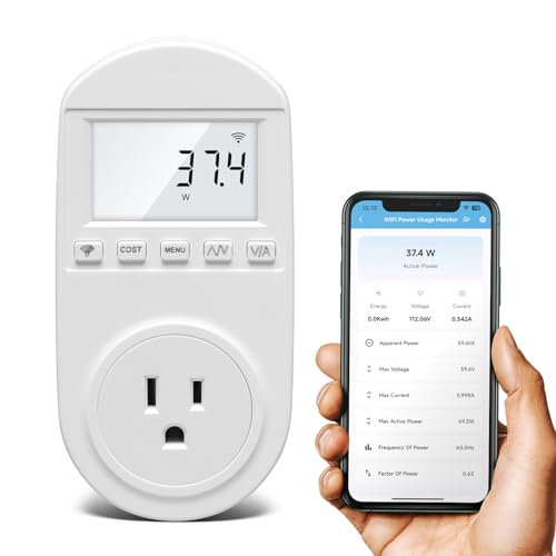 WiFi Electricity Usage Monitor, Zuomeng Plug-in WiFi Power Meter with