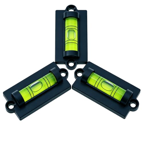 Mini Plastic Bubble Level with Mounting Hole, Black, Size 2.36 x 0.98 x 0.51 inches, Level Measuring Tool (Plastic-4PCS)
