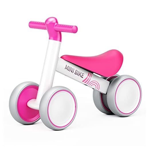 67i Baby Balance Bike for 1 Year Old Girls Gifts Toddler Bike Ride On Toys for 1 2 Year Old Boy Toddler Balance Bike for 12-24 Month 4 Wheels First Birthday Gifts (White Pink)