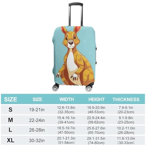 Funny Cartoon Kangaroo Zoo Luggage Cover, Washable Elastic Suitcase Cover Protector Fit 18-32 Inch Luggage2