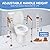 Toilet Safety Rails for Seniors, Adjustable & Foldable Toilet Safety Frame with Handles, Stand Alone Toilet Rails with Reinforced Bars & Suction Cups for Handicap Seniors Bariatrics, Fits Most Toilets
