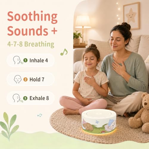 Image of Kipcush White Noise Machine for Baby & Adults, Sleep Sound Machine with 30 Soothing Sounds, 8-Color Night Light, Memory Function, White Noise for Sleeping, Nursery, Office, Travel, Relaxation