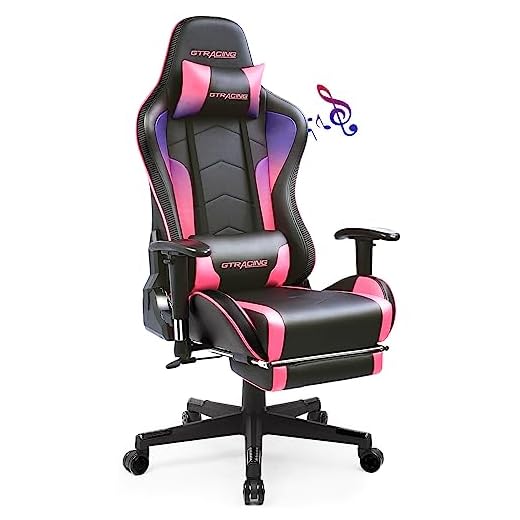 GTRACING Gaming Chair with Footrest Speakers Video Game Chair Bluetooth Music Heavy Duty Ergonomic Computer Office Desk Chair (Colorful)