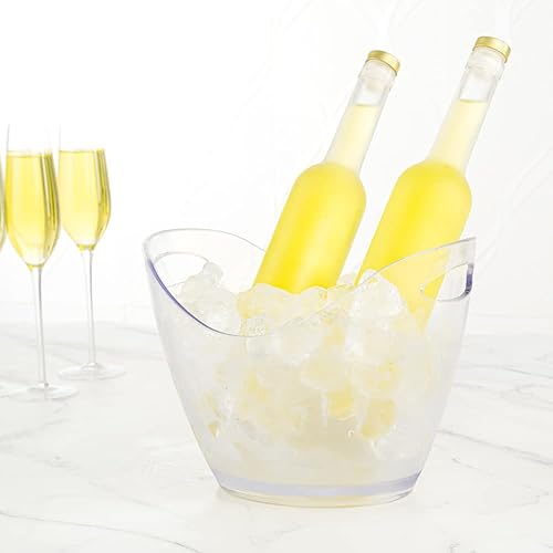 Miniatura 3 de Restaurantware Bar Lux - Cubo de champán de 10.6 x 8.1 x 7.9 pulgadas, 1 cubo ovalado para vino, con asas, cubo enfriador de vino de plástico
