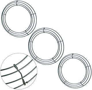 3Pack 16Inch Green Christmas Wire Wreath Rings Round Metal Wreath Frame Making Ring Wire Wreath Form Flower Wreath Frames for DIY Floral Crafts Xmas New Year Door/Wall Decor Wreath Making Supplies