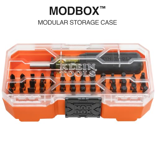 Image of Klein Tools 33803 ProFlex 42-Bit Impact Driver Bit Set with Modular Case, S2 Steel, Magnetic, Adjustable Screwdriver