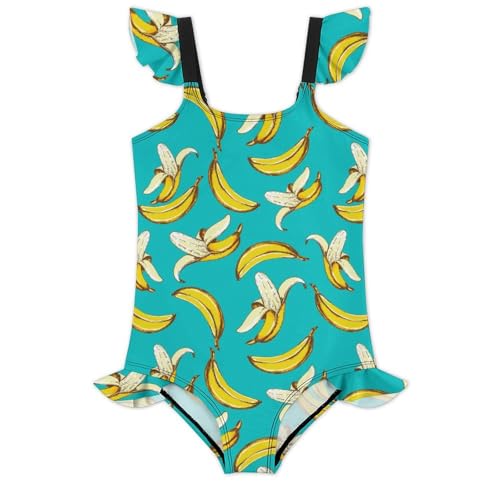 Image of Girls One Piece Swimsuit Lovely Cute Animals Ruffles Swimwear Bathing Suits 3-12 Years