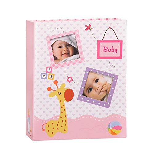 Álbum Bebê com Porta-Retrato - 200 fotos - 10x15 - Capa Dura - Janela Personalizável ROSA