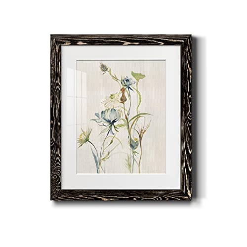 Wall Art, Kitchen Décor, Beach, Nautical, Bohemian, Country, Black Framed Print with MatBoard and Acrylic Glass, LATE SUMMER WILDFLOWERS II 20X24