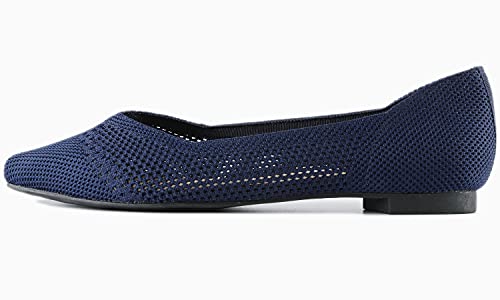 Image of FEVERSOLE Women's Woven Pointy Fashion Cutouts Breathable Knit Flat Shoes