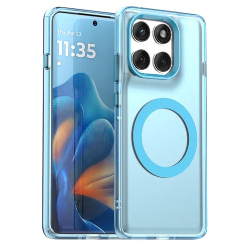 Pzwoxukhov Compatible with Motorola Edge 60 Pro 5G Case Cover,Compatible with Magsafe,Shockproof Magnetic Phone Case, Blue