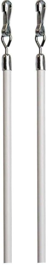 IF&D- 2 pack - 40 inch - Universal Drapery Pull Rod White Curtain Wand for Easier Opening and Back (White, 40