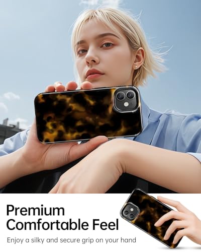 Coque léopard iPhone 12 ambre tortue magnétique antichoc