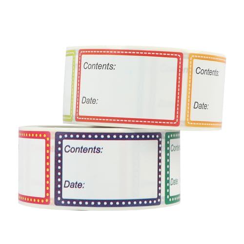 2 Rouleaux de 1000 Étiquettes Autocollantes Amovibles pour Congélation (25x40mm) - pour Pots d'Épices et Boîtes de Congélation, Étiquettes de Cuisine...
