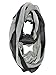 Black & Gray Multicolor Stripe Summer Circle Infinity Scarf