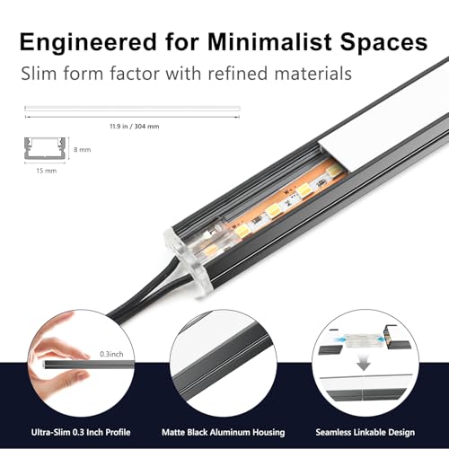 Image of VST Under Cabinet Lighting 6 Pack, Touch Control LED Cabinet Light Bars, Dimmable & Adjustable Color Temperature 2700K-6500K, Ultra Thin Linkable Under Counter Lights for Kitchen, Closet & Display