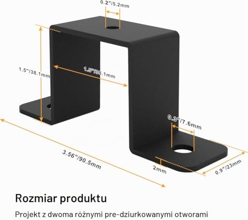 VANROUG Kwadratowy zacisk do rur, złącze w kształcie litery U, wspornik do mocowania na ścianie słupka ogrodzeniowego – nadaje się do rur wodnych, balustrad balkonowych, balustrad schodowych (3,8 x