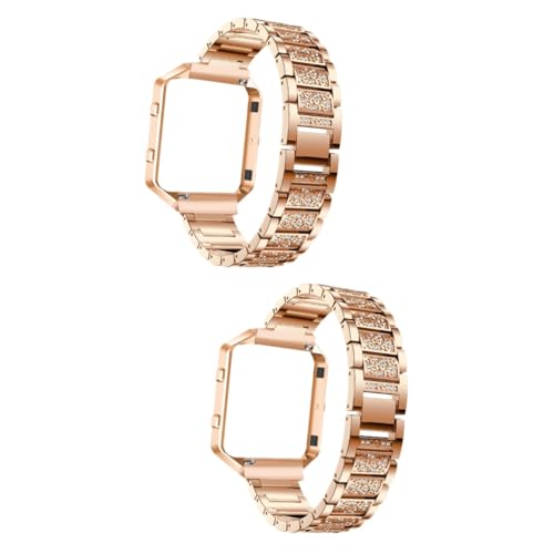 Bracelet de montre compatible avec HR : lot de 2 pièces de rechange or rose chic