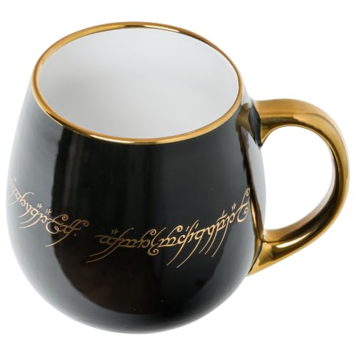 Image of Silver Buffalo Lord of the Rings Elven Text Belly Ceramic Mug, 21.6oz