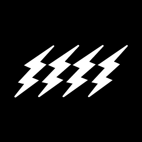 StickerDad Lightning Bolts Pack of 4 for Helmet, Windows, Walls, Bumpers, Laptop, Lockers (Reflective White/Silver, 3 Inches)