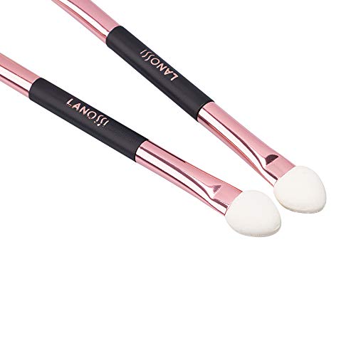 Pincel Aplicador de Sombra Rose Black - 2 Unidades, Lanossi Beauty & Care, Preto/Rosé Metalizado., L