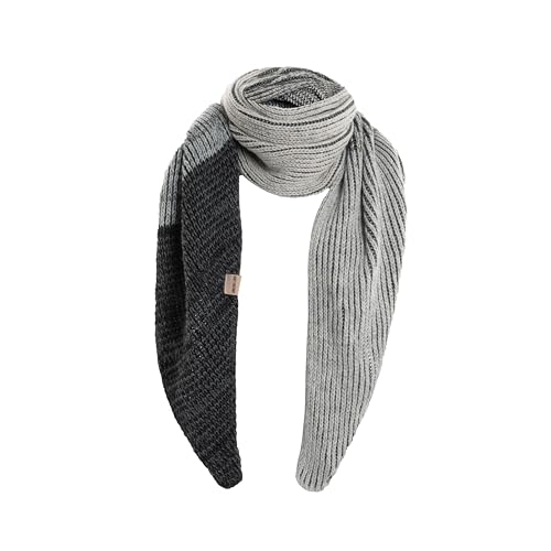 KNIT FACTORY - Remy Schal - Strickschal für Damen und Herren - Bequemer Schal mit Wolle - Hochwertige Qualität - Mehrfarbiger Herbst- und Winterschal - Silver Mist - 200x50 cm