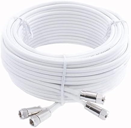 SSL Satellites 5 m Twin Satellite Shotgun Cable Extension Kit with Premium Fitted Compression F Connectors for Sky Q HD and Freesat - White (5M, WHITE)