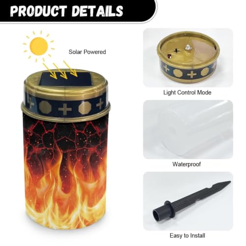 Image of Halloween Solar Flame Lights, Waterproof Flameless Candles | LED Grave Lights Cemetery Decor, Cute Ghost Solar Powered Landscape Lights for Grave Memorial Gift, Outdoor Use