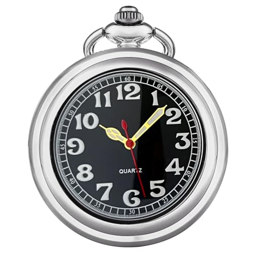 Image of Vintage Quartz Pocket Watches for Men with Chains, Analog Pocket Watch for Women, Gifts for Dad /Grandpa Gifts for Him for Birthday