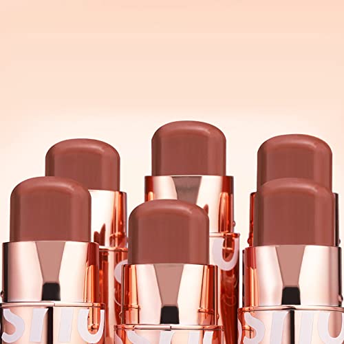 Newbang Cream Blush Stick For Cheeks Makeup,Waterproof Blush Face Stick Multi-Use Lip And Cheek Tint,Matte Finish Lightweight Easy To Blend Natural Cream Blusher Makeup For All Skin Tones- Rose Red #TOP6