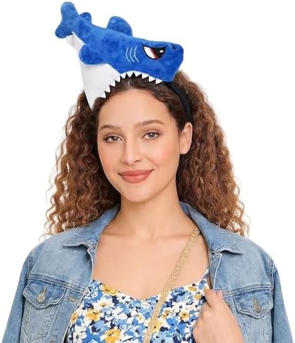 LovesTown Shark Headband, Under the Sea Costume Accessories Funny Hats for Halloween Cosplay Crazy Hair Day Party Favors Supplies