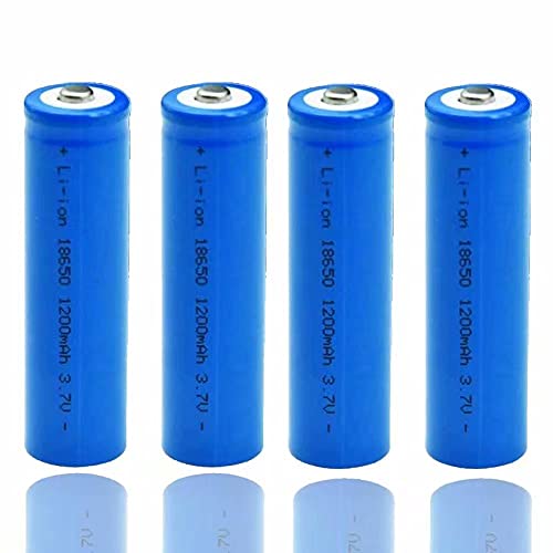 4 Pcs 1200mah Rechargeable Battery,Large Capacity 1200mah 3.7v Battery Button Top 3.7v Battery Lithium ion Battery Used to Charge The LED Flashlight 1200 Times
