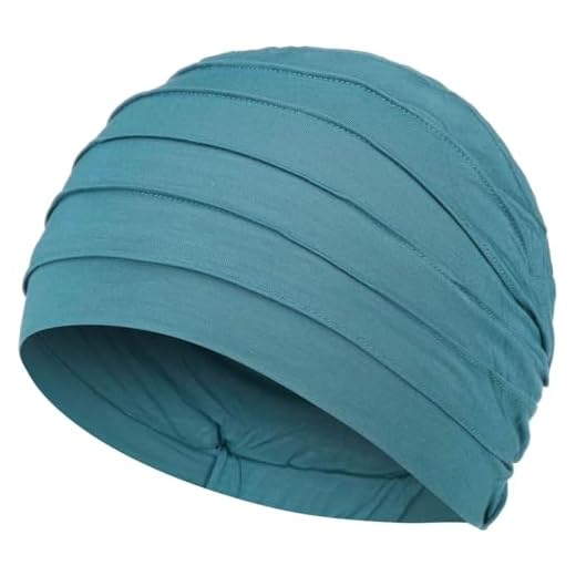 Christine Headwear Gorro oncológico Yoga con bambú hipoalergenico (Azul petróleo)