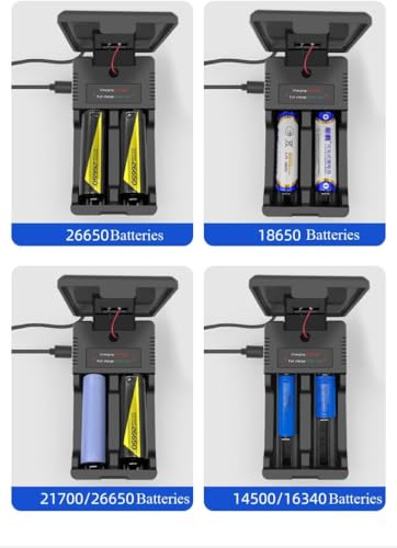 Image of Ahuja International Solar Universal Dual Battery Charger Case Box,Battery Charger Multi Munctional Type C Intelligent Lithium Battery Holder for 26650,21700,18650,18500,16340,14500 Battery Boxs
