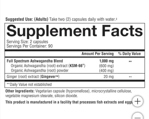 Youtheory Ashwagandha 1000mg with KSM-66 - Helps Support a Healthy Stress Response,180 Capsules (Pack of 1) - Image 6
