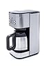 Senya cafetière électrique programmable Inox Hot Coffee, verseuse isotherme en acier inoxydable, fonction sélecteur d’arôme, maintien au chaud, 1,2L, 800W, SYBF-CM025