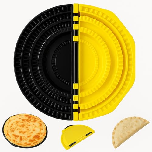 Eazmate - Eazmate 4-in-1 Tortilla Sealer, Tacos Tortilla Crimper Maker Large, Removable Adjustable 4"-6''-8"-10'' Crust, for Burritos, Pasties, Tortilla, Dumplings, Sandwich