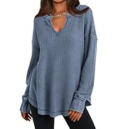 PRETTYGARDEN Womens Spring Fashion 2026 Waffle Knit Long Sleeve Tunic Tops for Women Loose Fit Dr...
