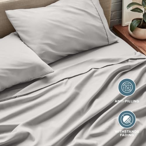 Bare Home Queen Sheet Set - 1800 Ultra-Soft (Queen, French Grey) by Bare Home - Used condition - Image 7