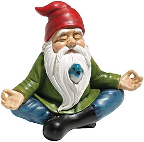 Design Toscano QM13097 Zen Garden Gnome Indoor/Outdoor Statue Lawn Ornament, 9 Inches Wide, 5 Inches Deep, 8 Inches High, Full Color Finish